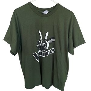 The Voice Shirt Adult Extra Large Green Music TV Show Graphic Print